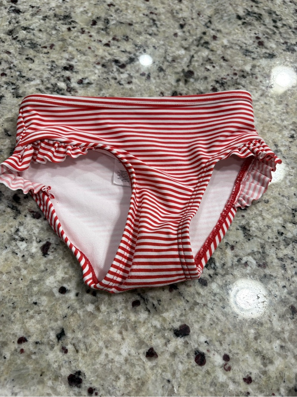 Just one you Carters red and white striped bikini swim bottoms in 2T GUC